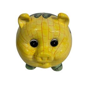 Vintage Piggy Bank. Pig In Shape Of Corn On A Cob By Ambiance Collection.
